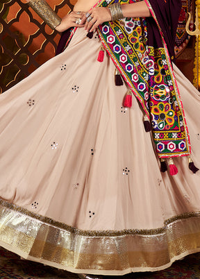 Brown Cotton Dupatta Lehenga Set