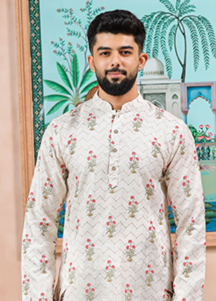 Cream Cotton Kurta & Pajama Set