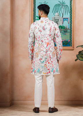 Cream Cotton Kurta & Pajama Set