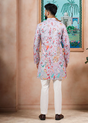 Lavender Cotton Kurta & Pajama Set