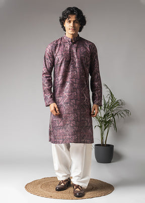 Purple Viscose Kurta & Pajama Set