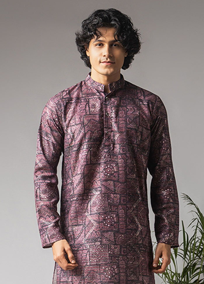 Purple Viscose Kurta & Pajama Set