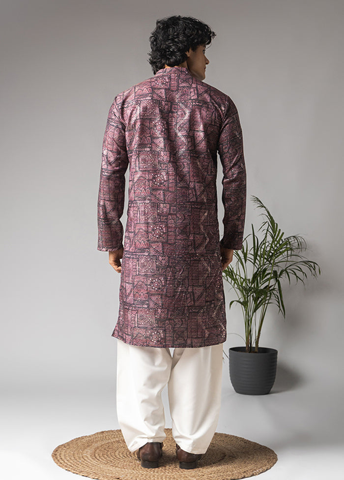 Purple Viscose Kurta & Pajama Set