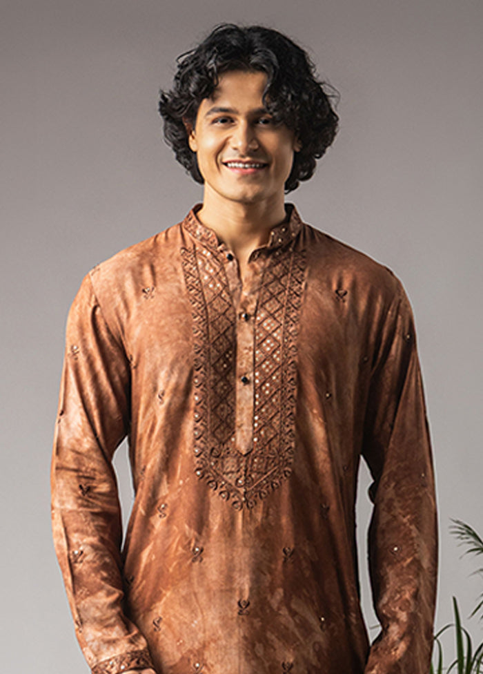 Brown Silk Kurta & Pajama Set