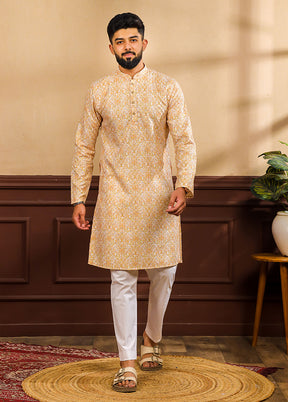 Yellow Silk Kurta & Pajama Set