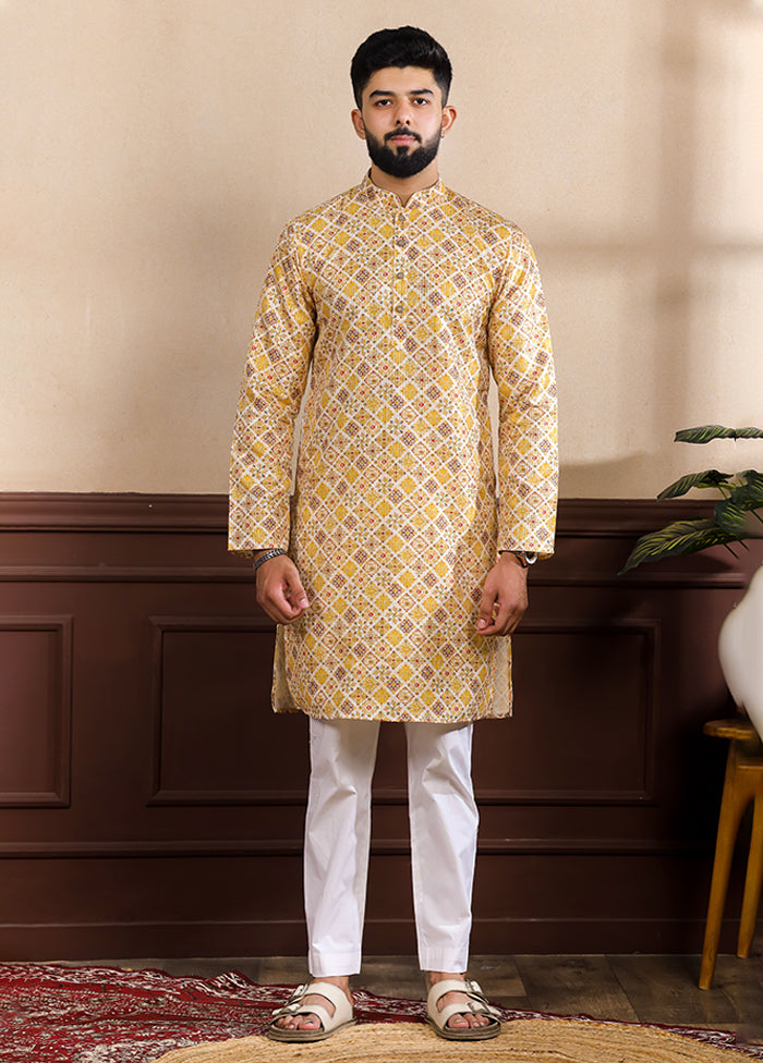 Yellow Silk Kurta & Pajama Set