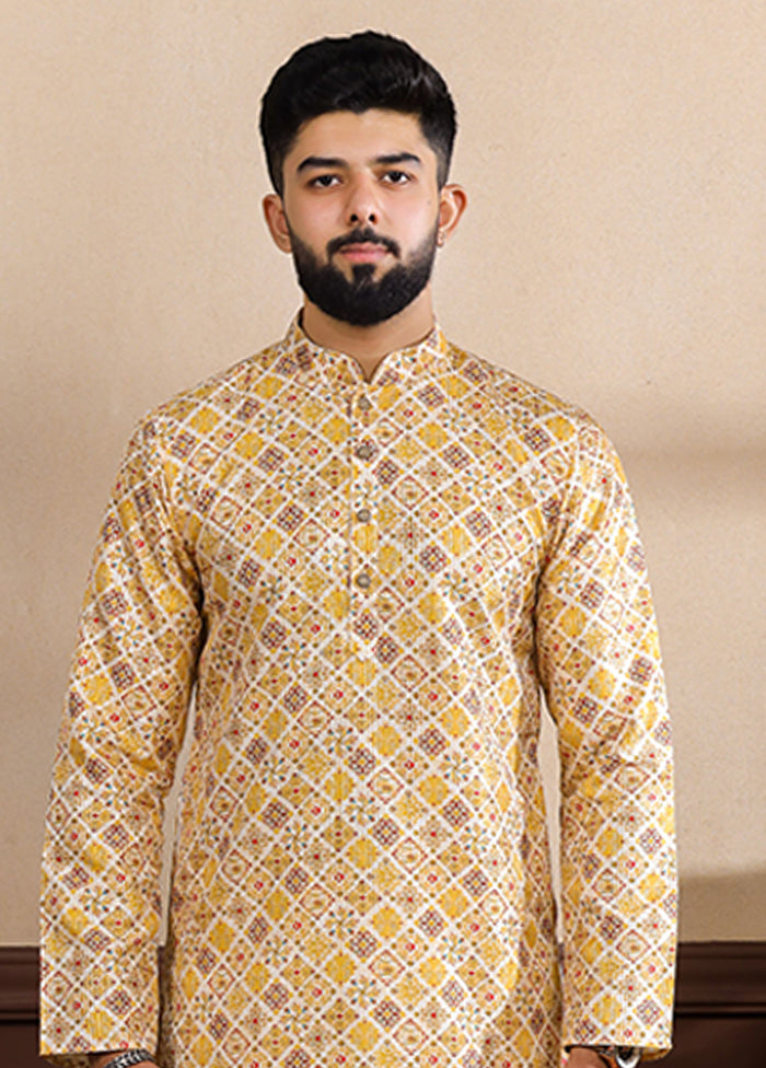 Yellow Silk Kurta & Pajama Set