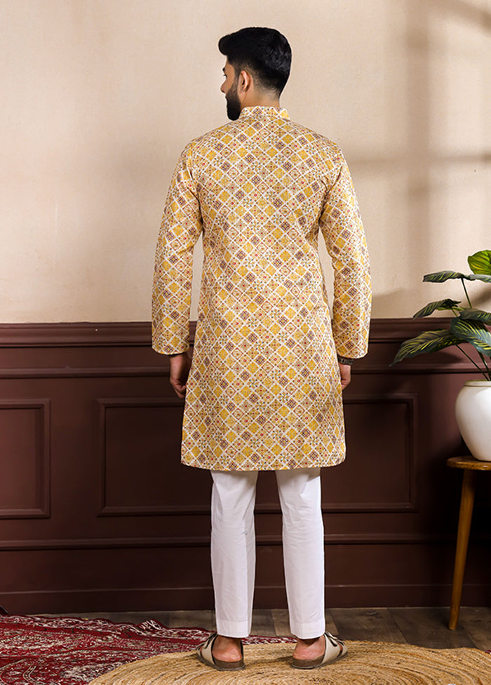 Yellow Silk Kurta & Pajama Set