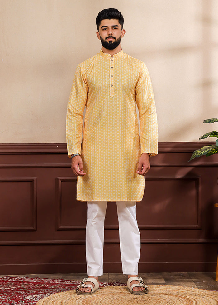 Yellow Silk Kurta & Pajama Set