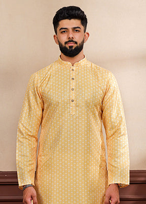 Yellow Silk Kurta & Pajama Set