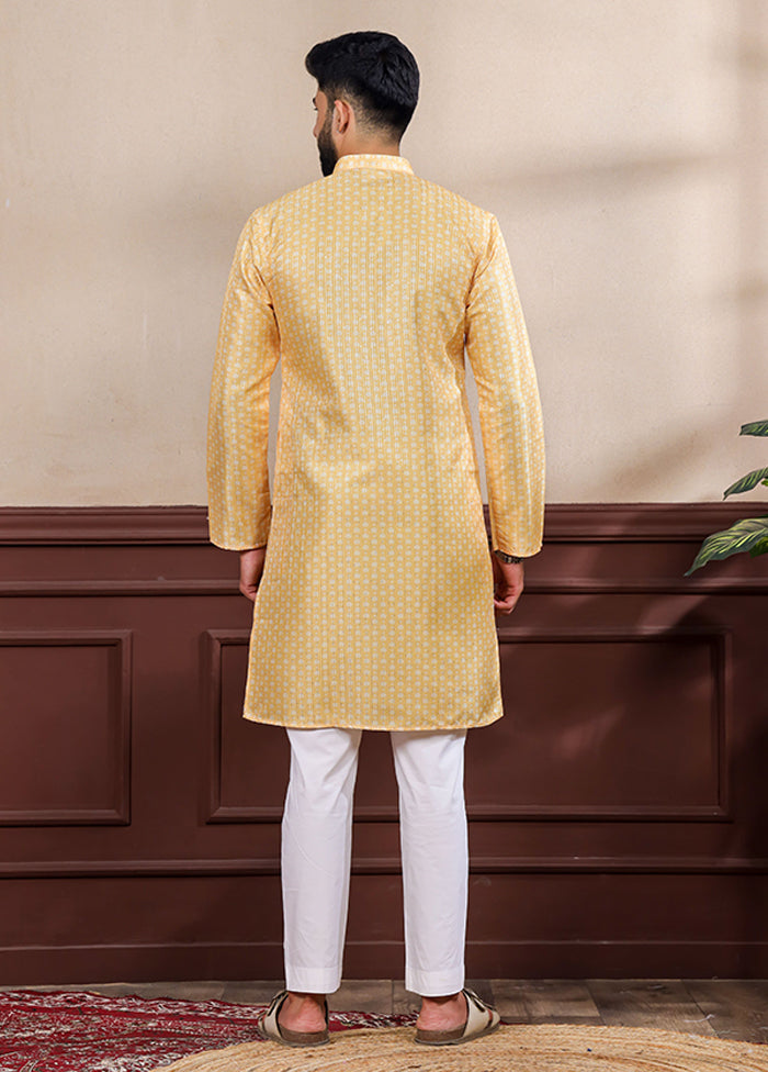 Yellow Silk Kurta & Pajama Set