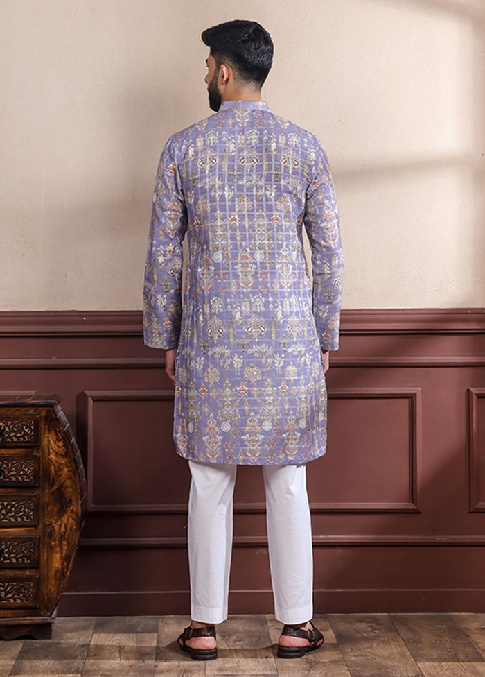 Lavender Cotton Kurta & Pajama Set