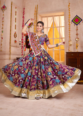 Purple Viscose Lehenga Set