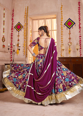 Purple Viscose Lehenga Set