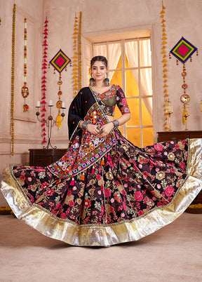 Black Viscose Lehenga Set