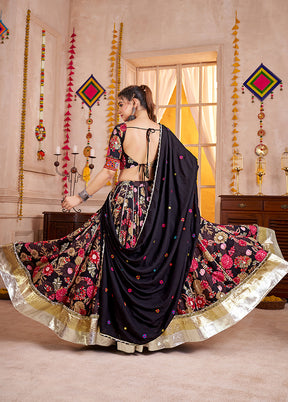 Black Viscose Lehenga Set