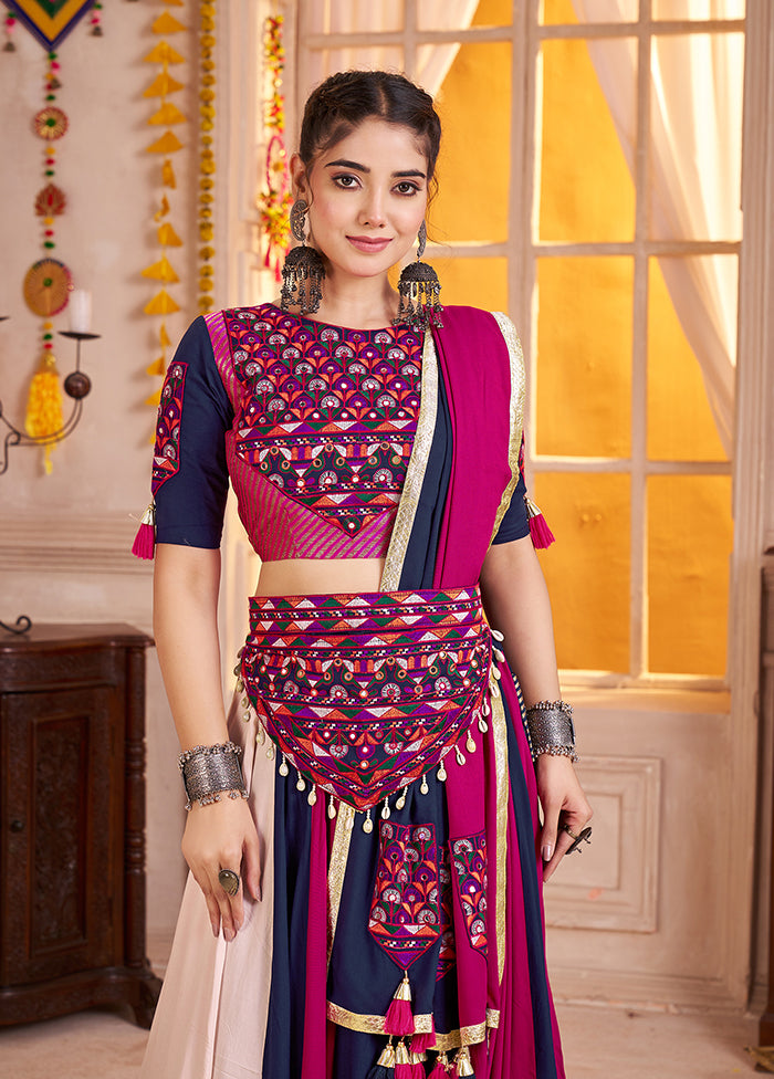 Blue Viscose Lehenga Set