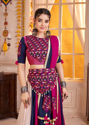 Blue Viscose Lehenga Set