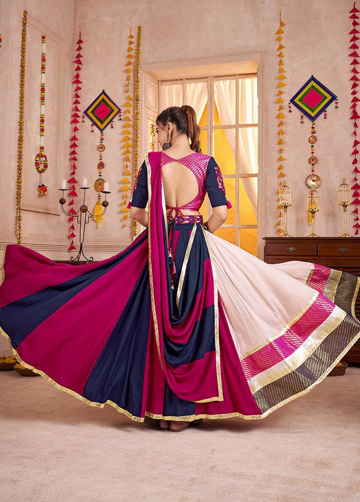 Blue Viscose Lehenga Set