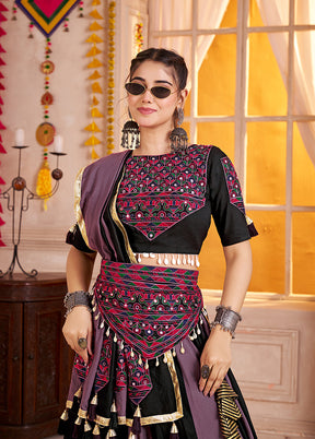 Black Viscose Lehenga Set