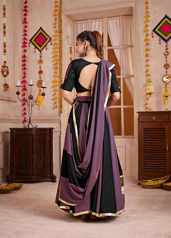 Black Viscose Lehenga Set