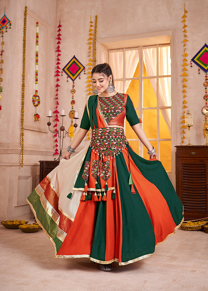 Green Viscose Lehenga Set