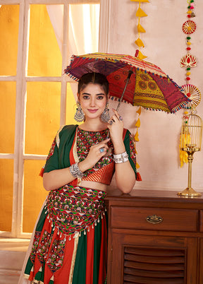 Green Viscose Lehenga Set