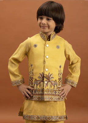 Yellow Viscose Kurta & Pajama Set