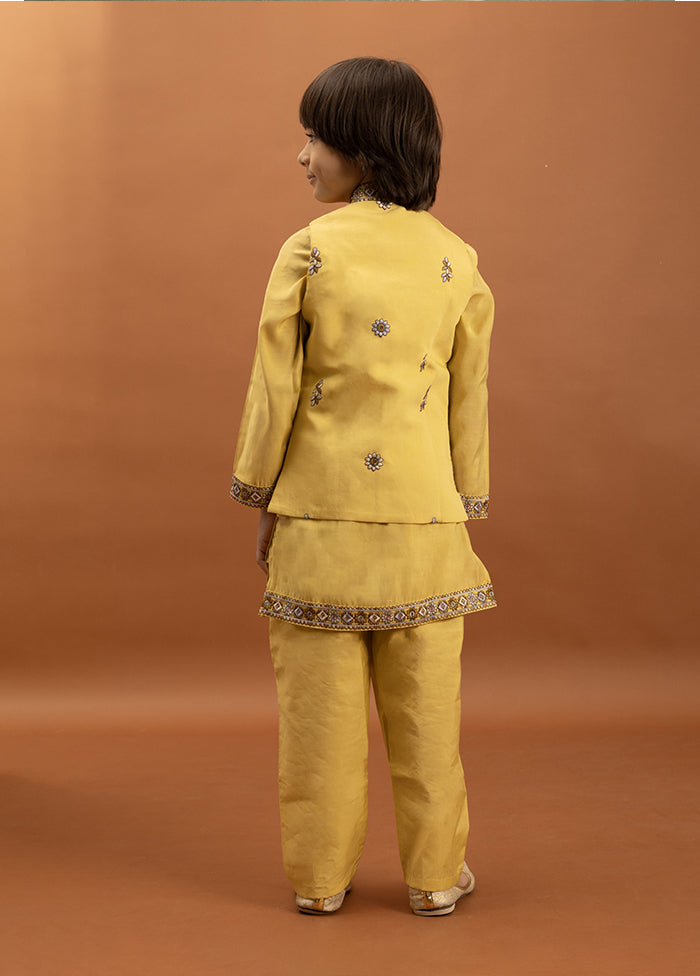Yellow Viscose Kurta & Pajama Set