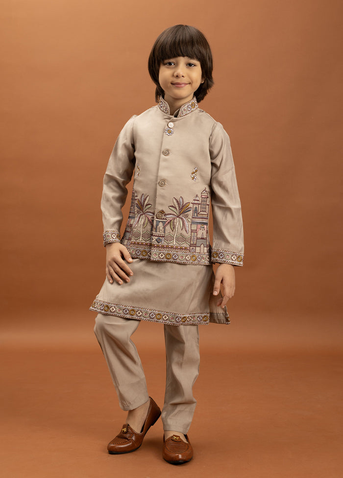 Brown Viscose Kurta & Pajama Set