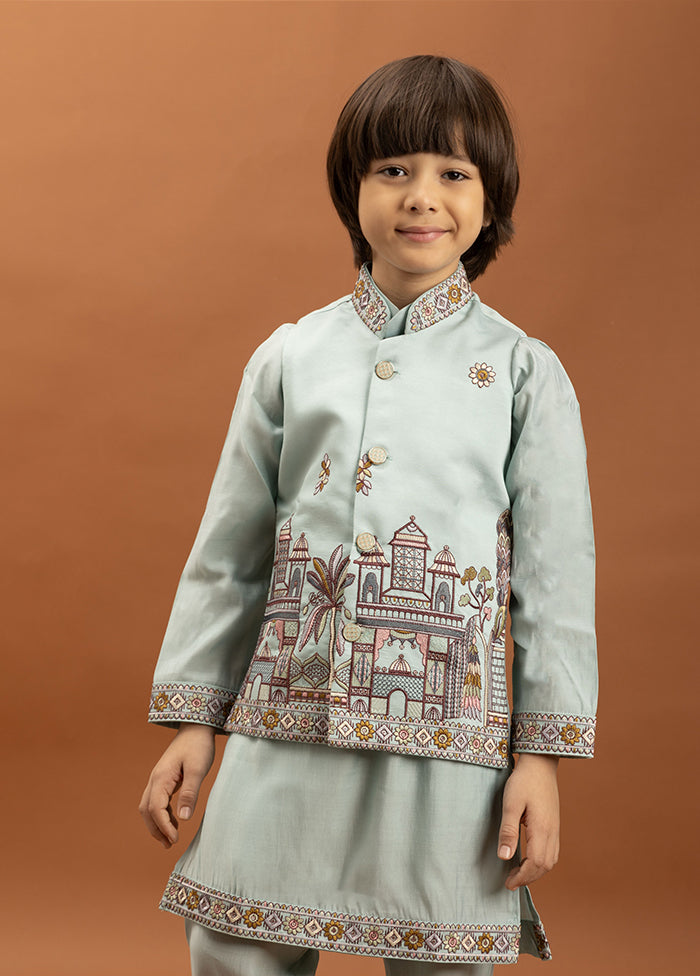Blue Viscose Kurta & Pajama Set