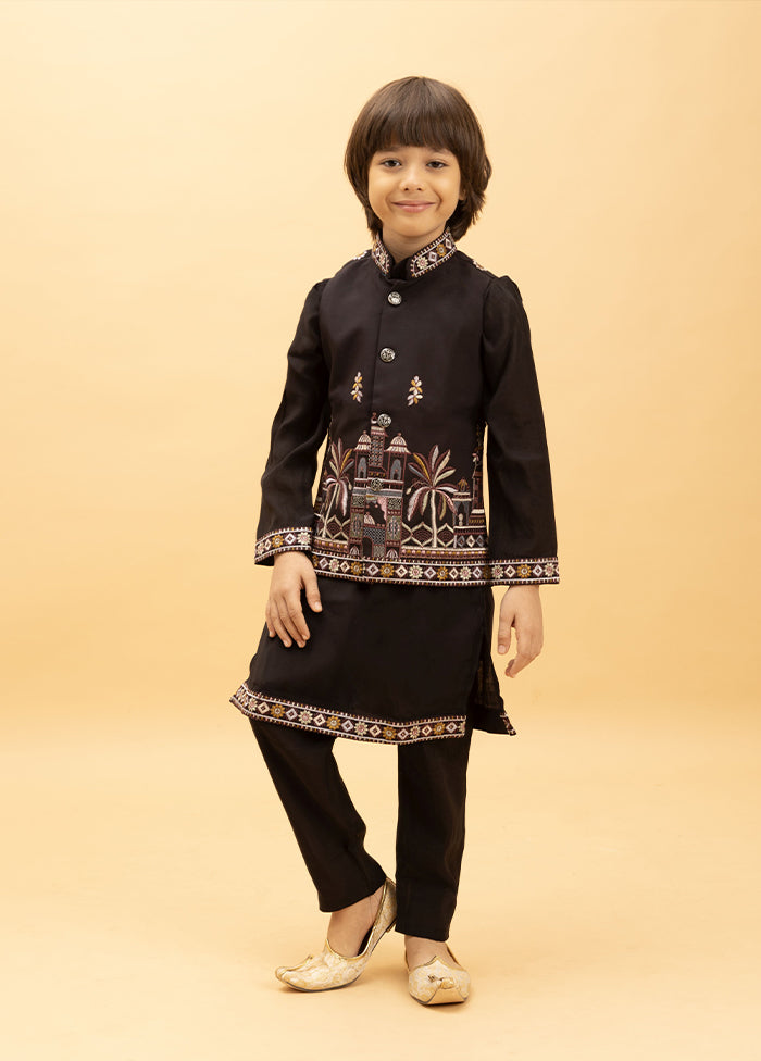 Black Viscose Kurta & Pajama Set