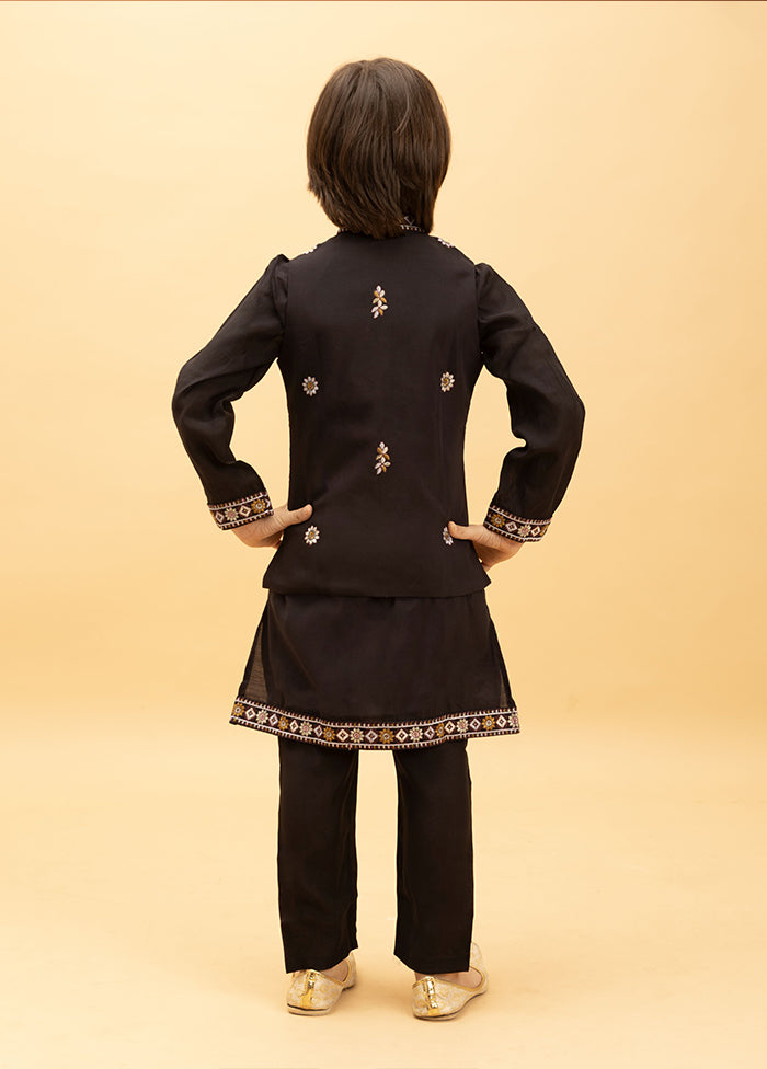 Black Viscose Kurta & Pajama Set