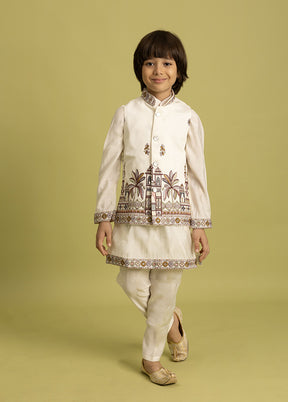 White Viscose Kurta & Pajama Set