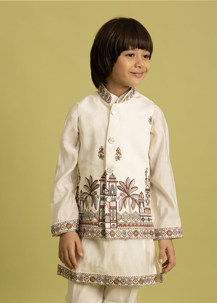 White Viscose Kurta & Pajama Set
