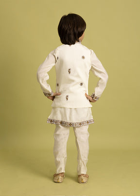 White Viscose Kurta & Pajama Set