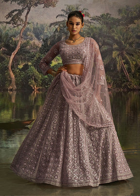 Purple Net Lehenga Set