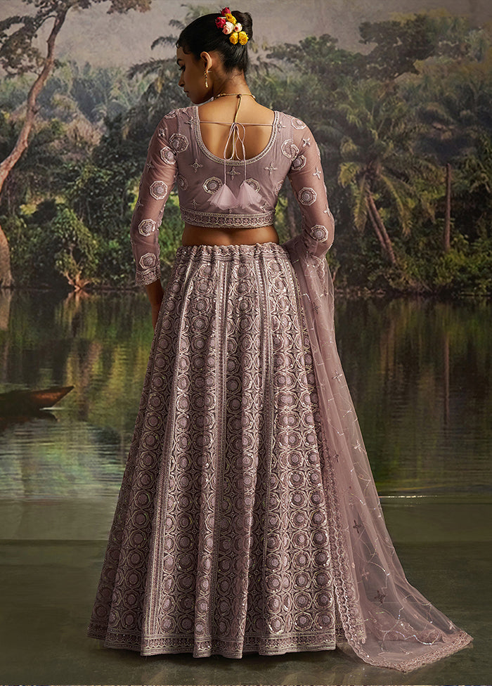 Purple Net Lehenga Set