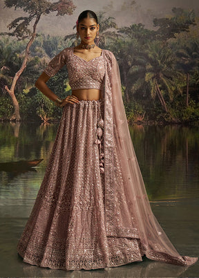 Purple Net Lehenga Set