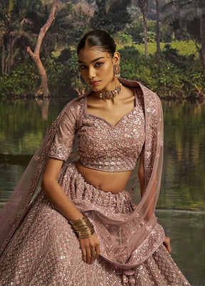Purple Net Lehenga Set