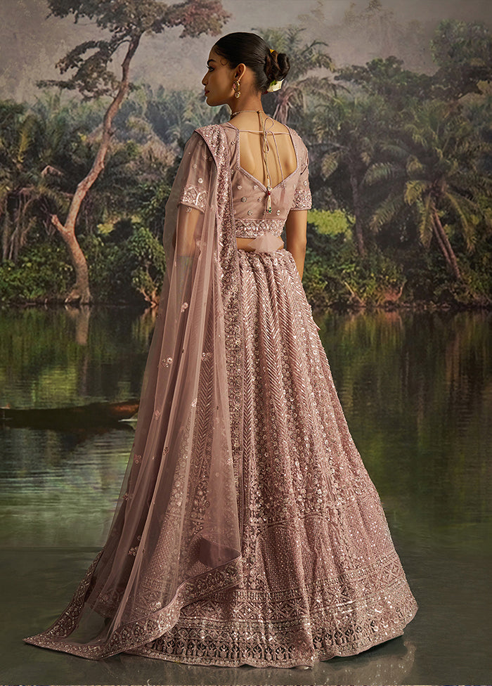 Purple Net Lehenga Set