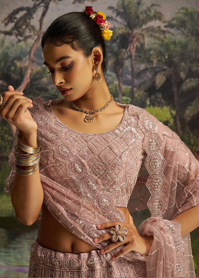 Purple Net Lehenga Set