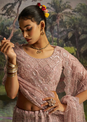 Purple Net Lehenga Set