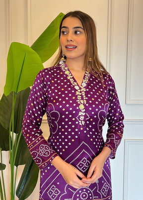 3 Pc Lavender Silk Suit Set