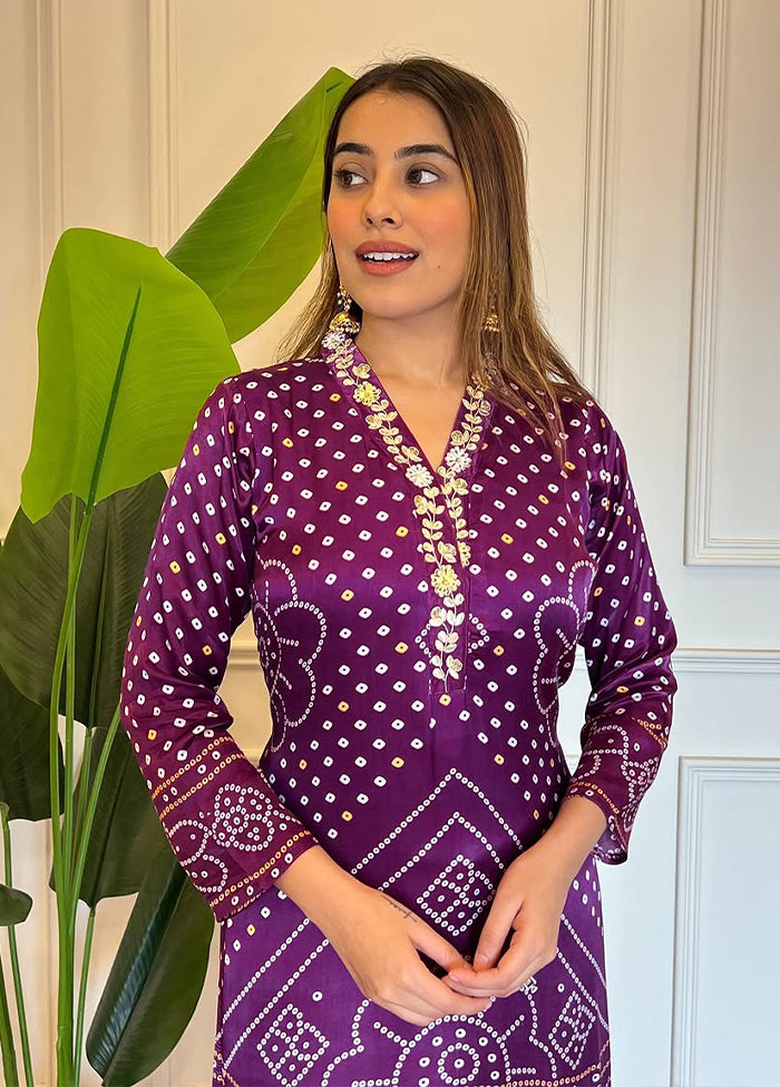 3 Pc Lavender Silk Suit Set