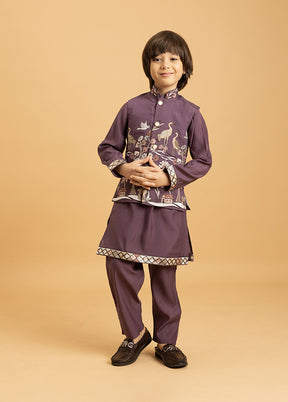 Purple Viscose Kurta & Pajama Set