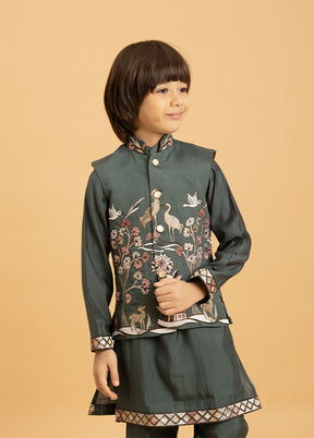 Green Viscose Kurta & Pajama Set