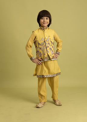 Yellow Viscose Kurta & Pajama Set