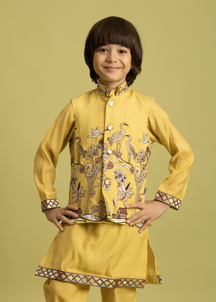 Yellow Viscose Kurta & Pajama Set