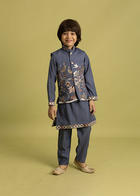 Blue Viscose Kurta & Pajama Set